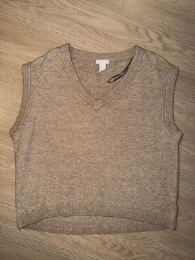 Oversized V-Neck Sleeveless Sweater Vest